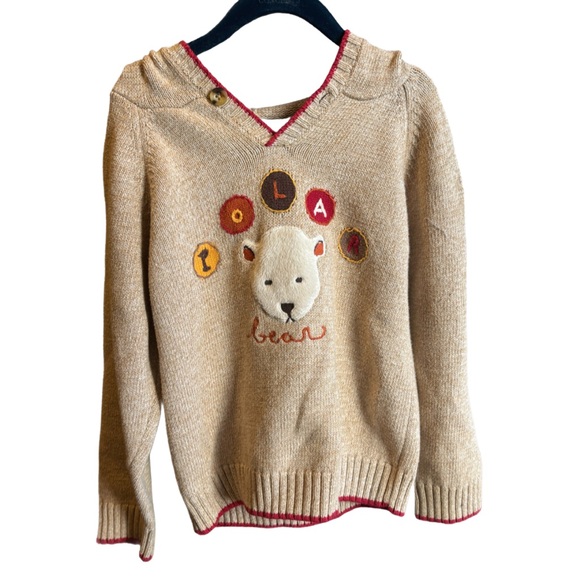 Gymboree Other - Adorable 100% Cotton Gymboree Polar Bear Hooded Sweater unisex, 4T ❄️🩷✨